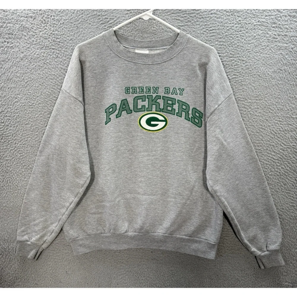 Vintage Green Bay Packers Sweatshirt Adult XL Gray Crewneck NFL Football Y2K‎